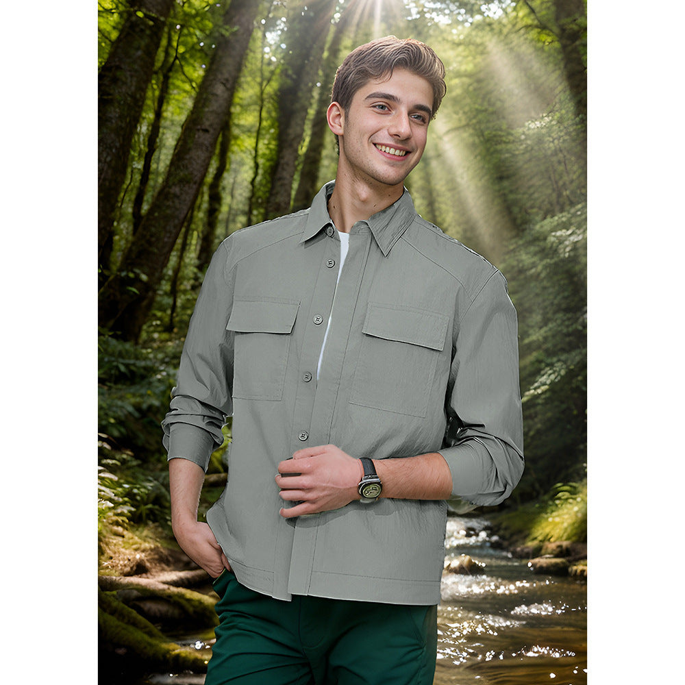 Herren Mehrzweck-Camp-Shirt mit praktischen Taschen und atmungsaktiven Eigenschaften Echoarchiv