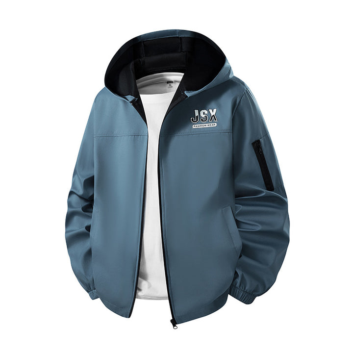 Herren Sportliche Windbreakerjacke mit Kapuze Echo Archiv