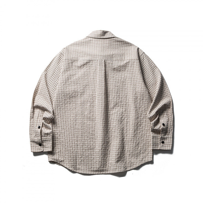 Herren Boxy-Overshirt aus leichter Baumwollmischung mit feinem Karomuster und Brustklappentaschen Echo Archiv