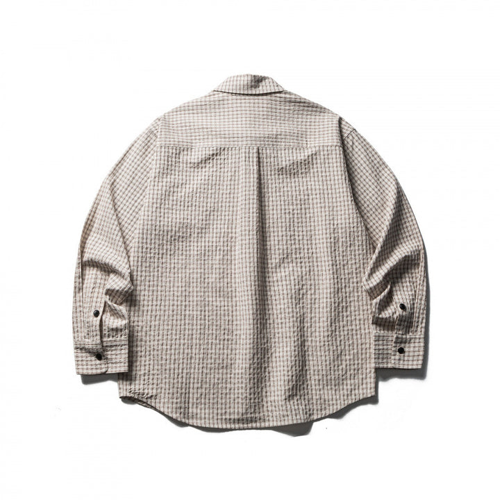 Herren Boxy-Overshirt aus leichter Baumwollmischung mit feinem Karomuster und Brustklappentaschen Echo Archiv