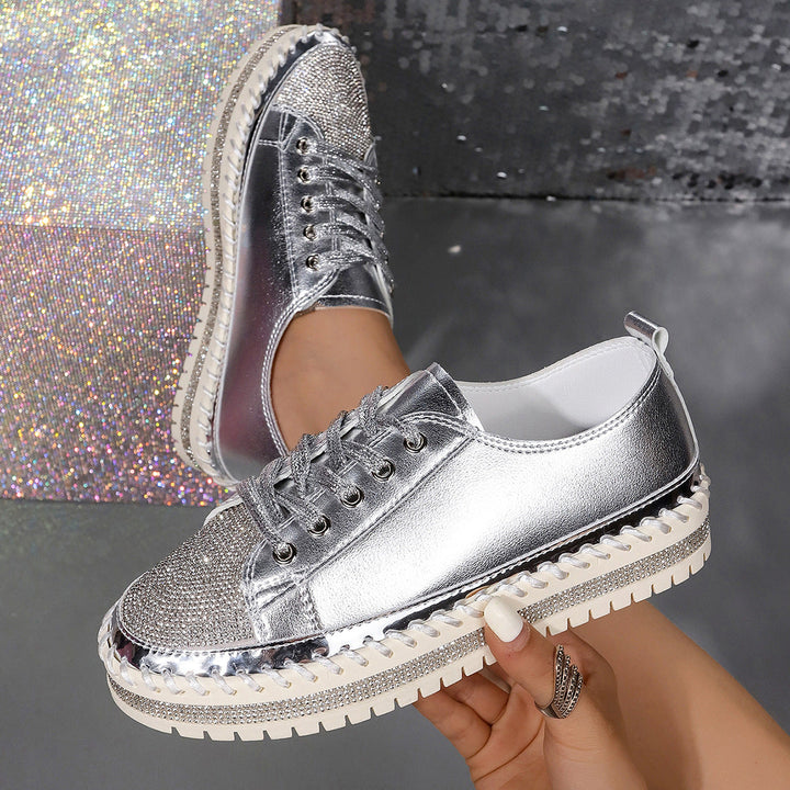 Damen Glamouröse Sneaker mit funkelndem Strass und trendiger Profilsohle Echo Archiv