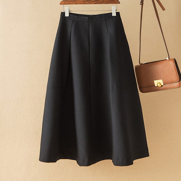 Damen Eleganter Midirock mit Falten Echoarchiv