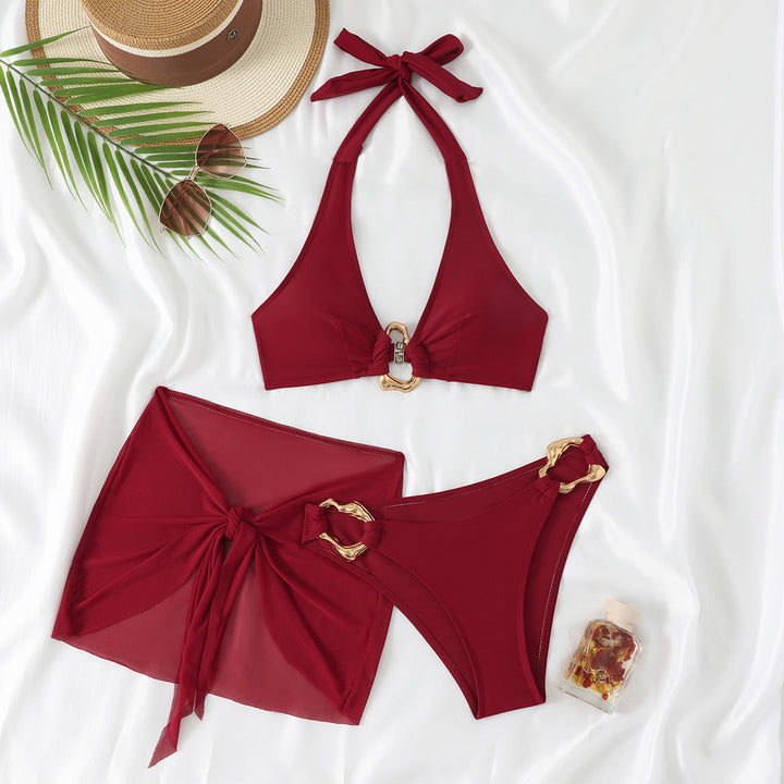 Damen Bikini-Set mit stilvollem Halterneck und modischen Kettenakzenten Echo Archiv