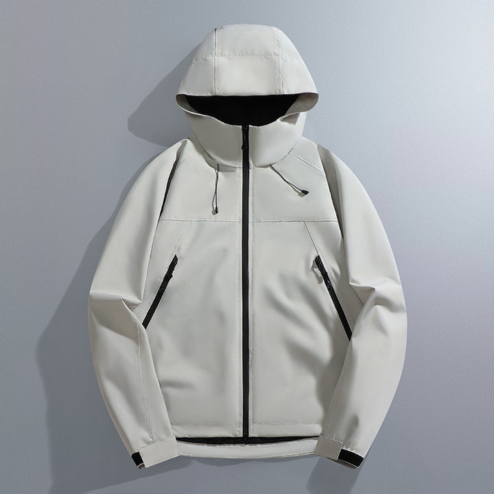 Herren wetterfeste Outdoorjacke mit verstellbarem Kapuze Echoarchiv
