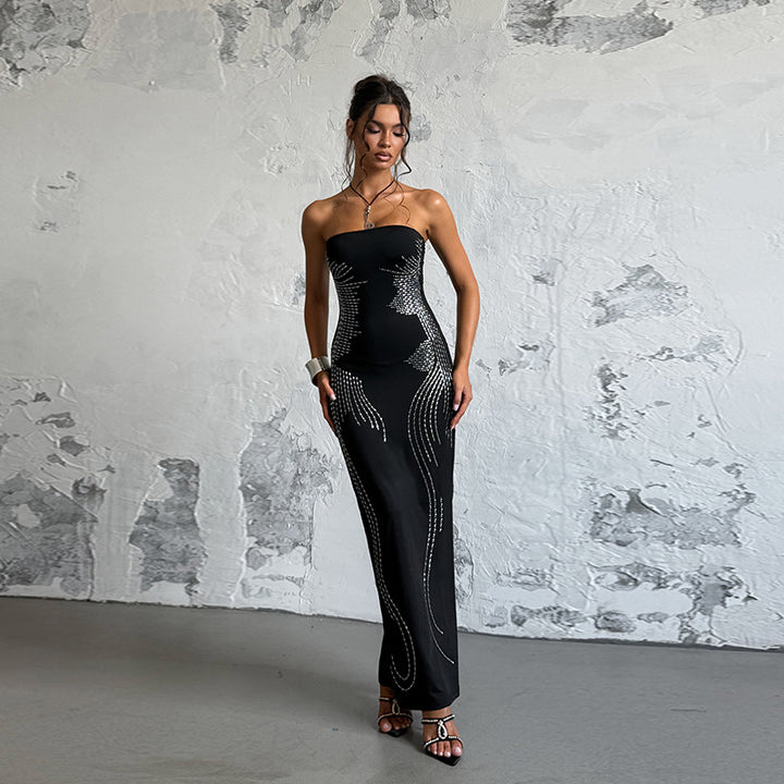 Damen Elegantes Bandeau-Minikleid mit funkelnden Akzenten Echo Archiv