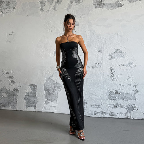 Damen Elegantes Bandeau-Minikleid mit funkelnden Akzenten Echo Archiv