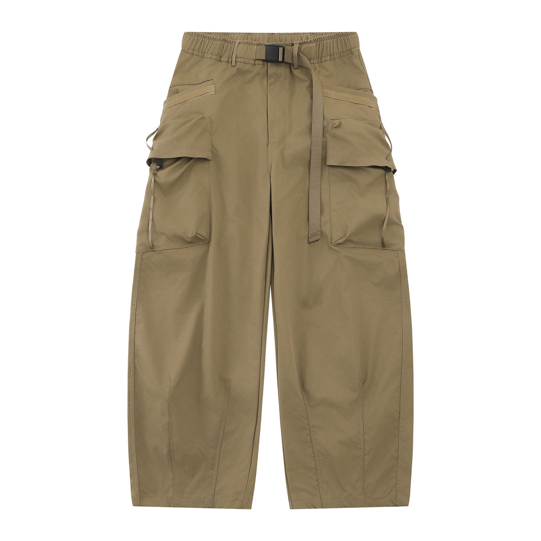 Damen Weite Cargo‑Culotte mit aufgesetzten Taschen und integriertem Webbing‑Gürtel Echoarchiv