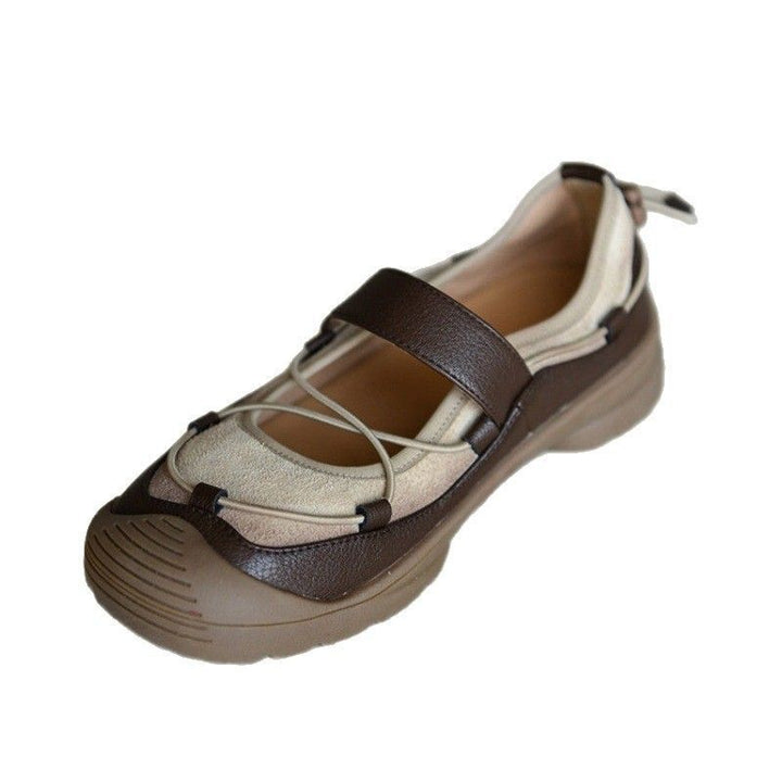 Damen Bequeme Mary-Jane-Sneaker mit Klettverschluss, elastischer Schnürung und profilierter Gummisohle Echo Archiv
