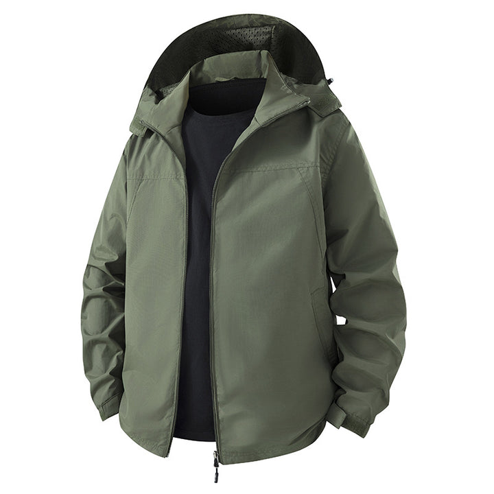 Herren Leichte wasserabweisende Kapuzen‑Shelljacke mit atmungsaktivem Meshfutter und verstellbarem Saum Echo Archiv
