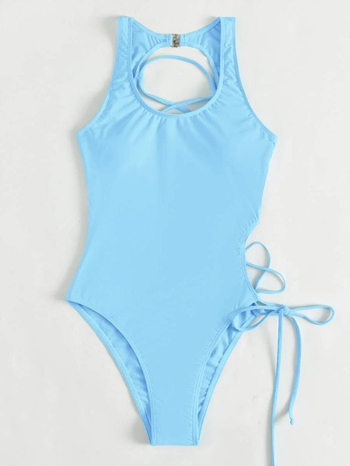 Damen Sportlicher Einteiler Badeanzug mit raffinierten Cut-Out-Details Echo Archiv