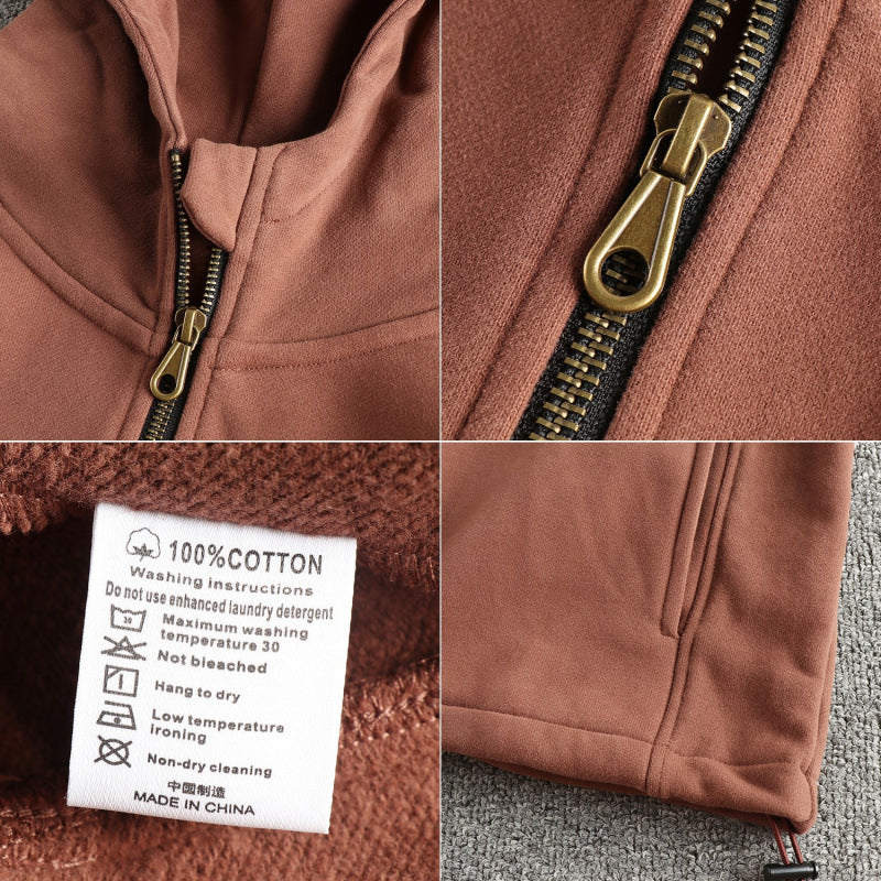 Herren Fleecejacke mit halbem Reißverschluss und seitlichen Eingrifftaschen Echoarchiv