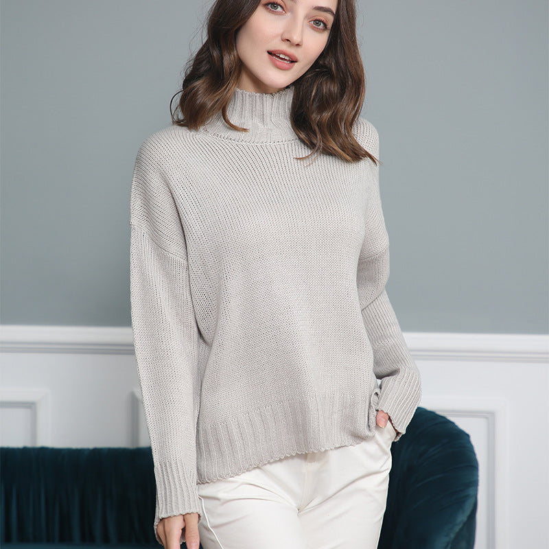Damen Rollkragen-Pullover aus Grobstrick mit Oversize-Schnitt Echo Archiv