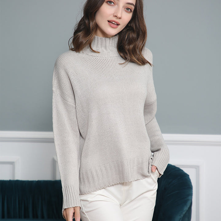 Damen Rollkragen-Pullover aus Grobstrick mit Oversize-Schnitt Echo Archiv