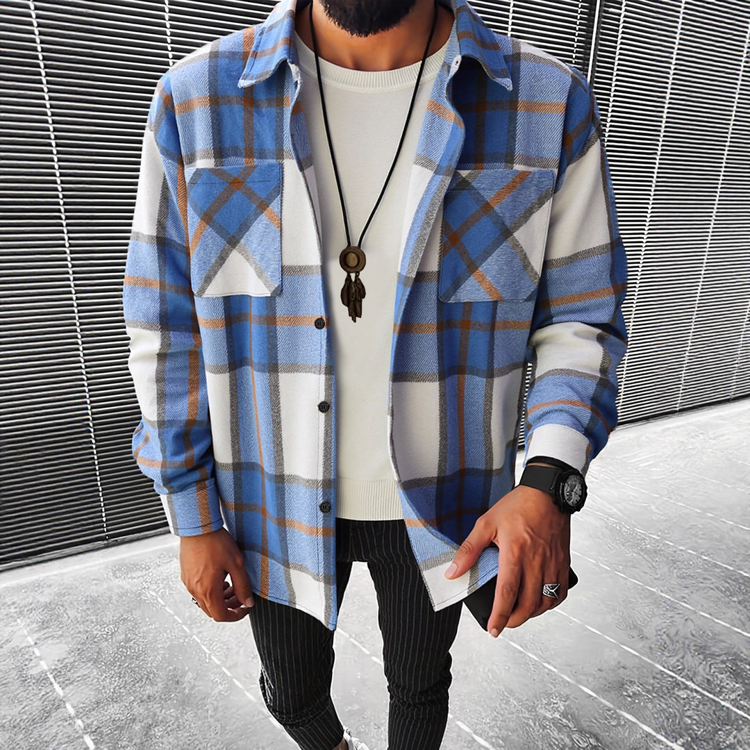 Herren Karierte Flanell Hemdjacke Echoarchiv