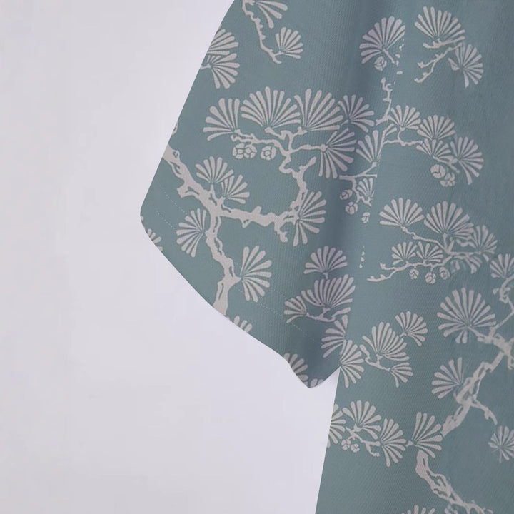Herren Kurzarm Polohemd mit floralem Design Echoarchiv
