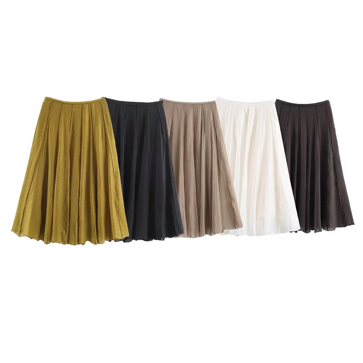 Damen Langer Plissee Maxirock mit Chiffonlage und seitlichem Reißverschluss Echo Archiv