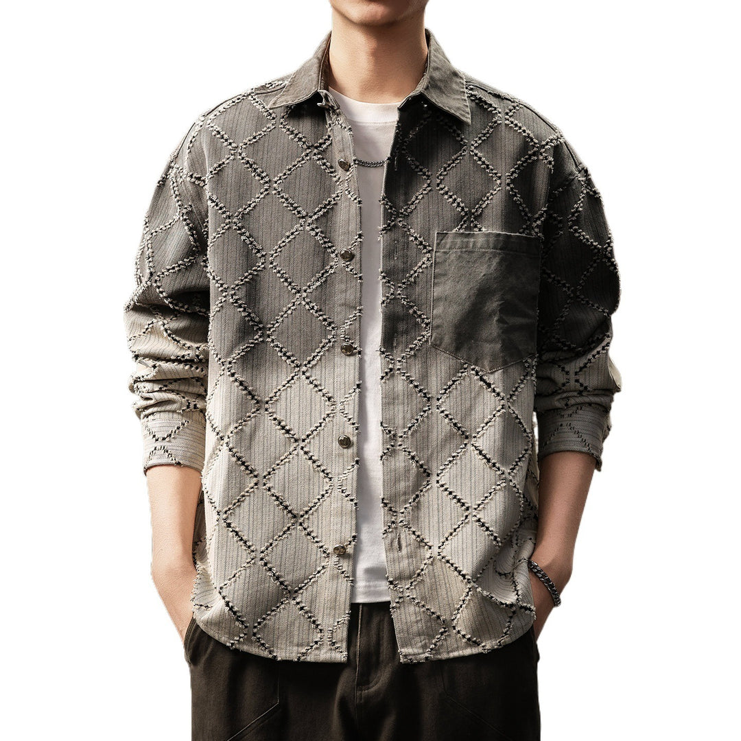 Herren Modische Hemdjacke mit gestepptem Design Echo Archiv