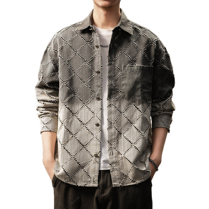 Herren Modische Hemdjacke mit gestepptem Design Echo Archiv