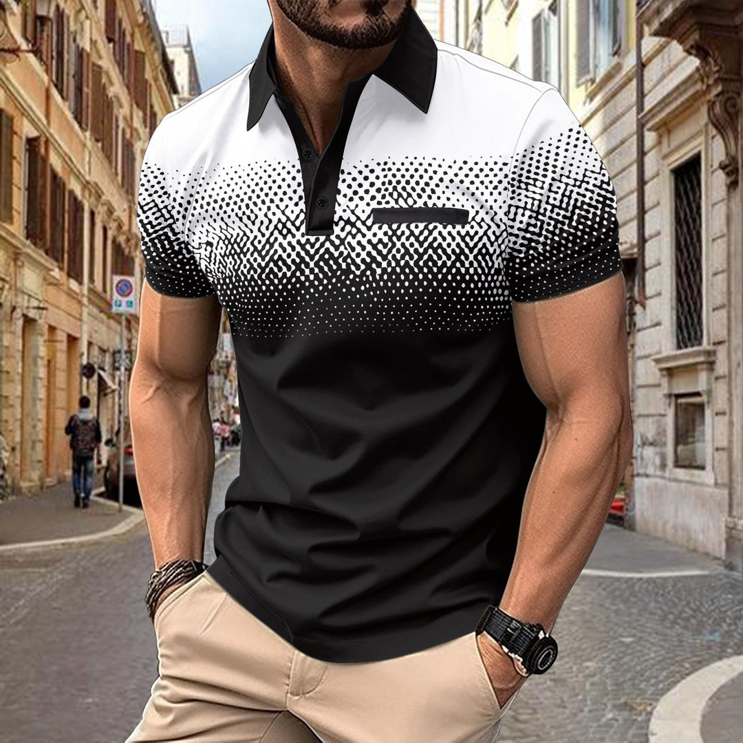 Herren Poloshirt mit modernem Grafikprint Echoarchiv