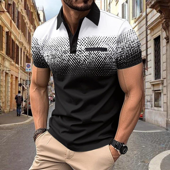Herren Poloshirt mit modernem Grafikprint Echoarchiv