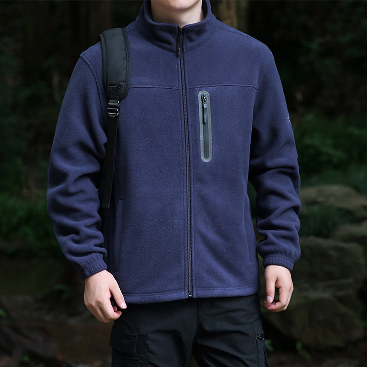 Herren Atmungsaktive Microfleecejacke mit wasserabweisender Brustreißverschluss-Leiste und Stehkragen Echo Archiv