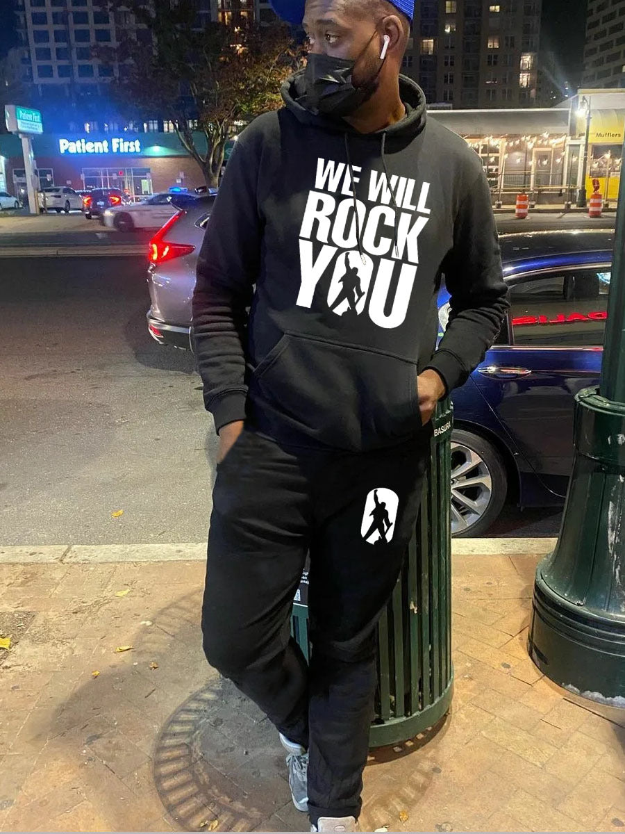 Herren Hoodie und Jogginghose Set mit kraftvollem Statement Echoarchiv