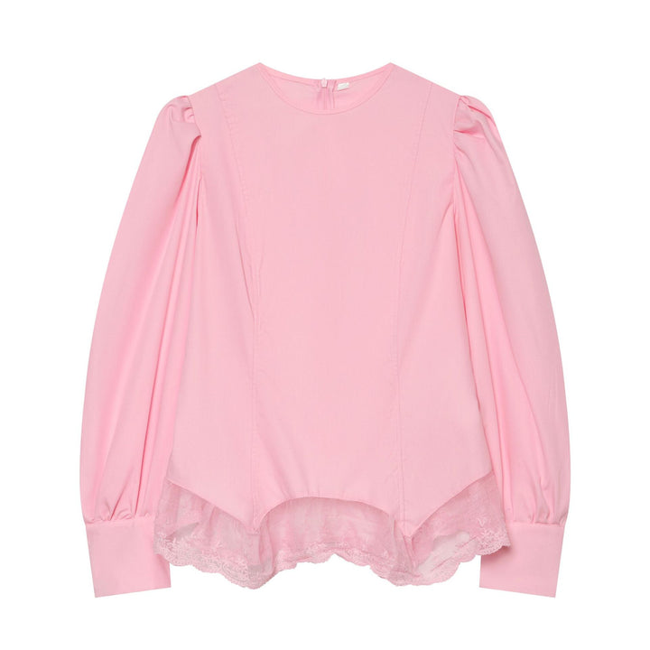 Damen Bluse mit Ballonärmeln und Spitzenbesatz Echo Archiv