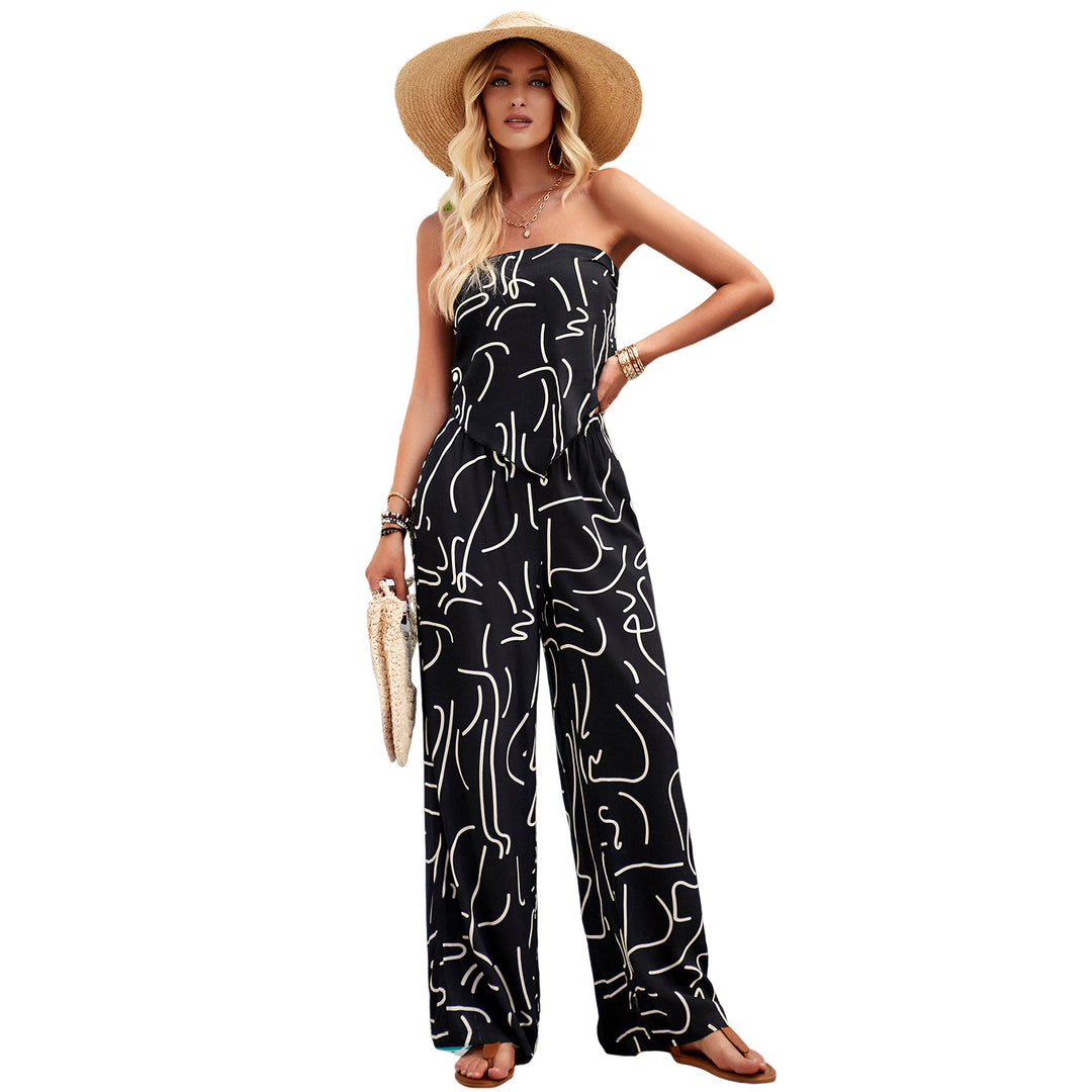 Damen Langbein Jumpsuit mit floralem Design und praktischen Taschen Echo Archiv