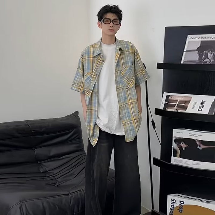 Herren Elegante und lässige Kurzarm-Hemdjacke Echoarchiv