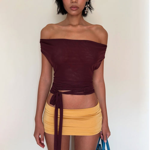Damen figurbetontes Halter-Top mit tiefem V-Ausschnitt und elastischem Saum Echo Archiv