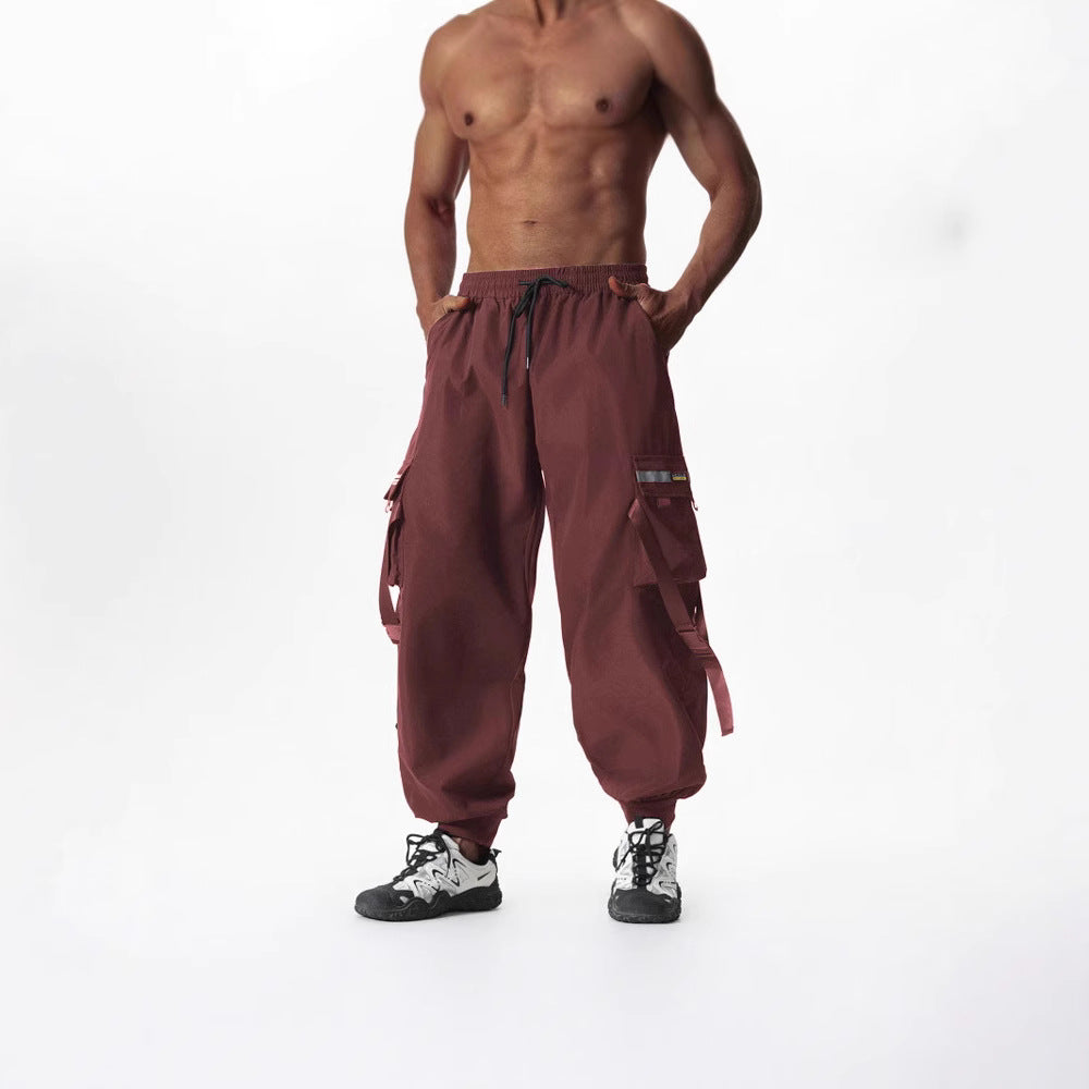 Herren Utility-Cargo-Jogginghose mit Tunnelzug, Beinschnallen & Mehrfachtaschen Echo Archiv