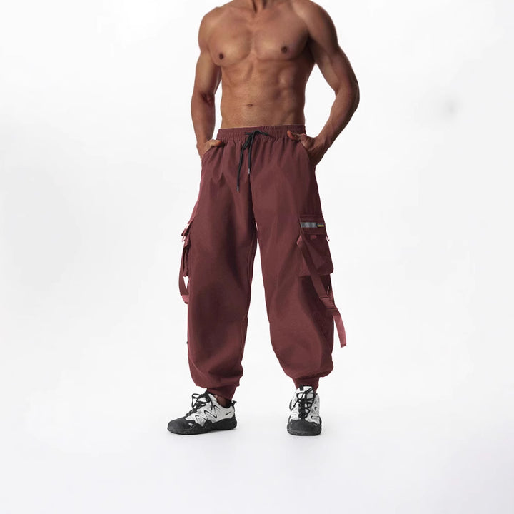 Herren Utility-Cargo-Jogginghose mit Tunnelzug, Beinschnallen & Mehrfachtaschen Echo Archiv