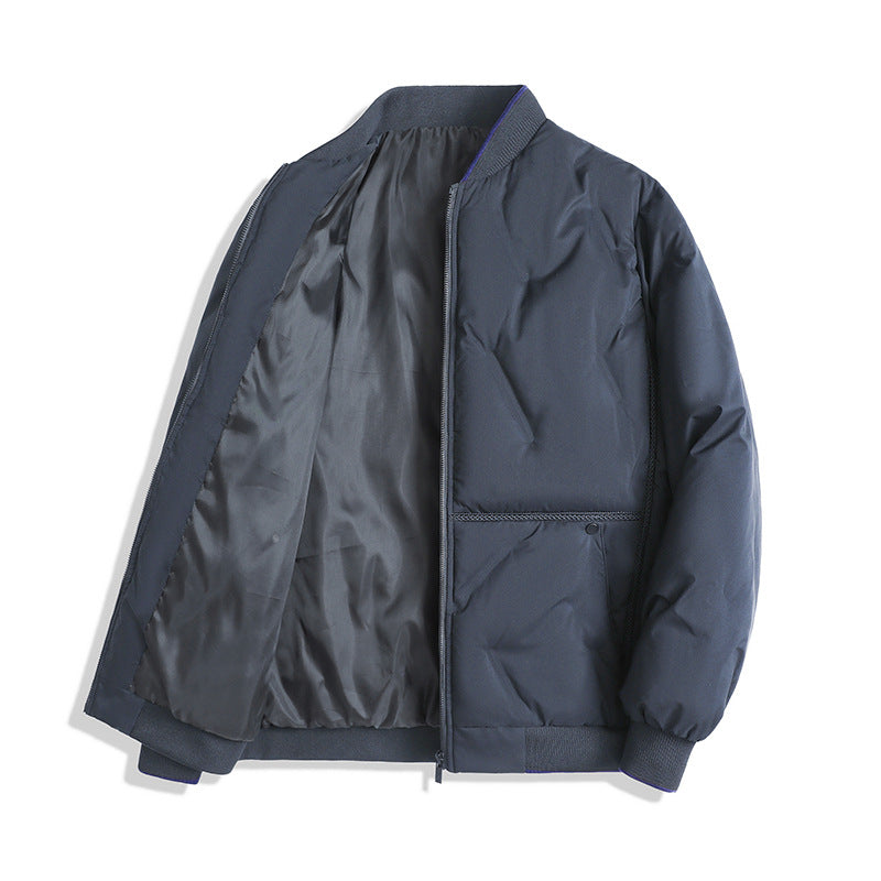 Herren Minimalistische Thermo-Bomberjacke mit glattem Innenfutter und verdeckter Reißverschlussblende Echo Archiv