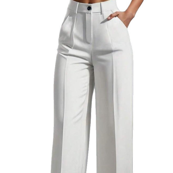 Damen elegante weite Bundfaltenhose Echoarchiv
