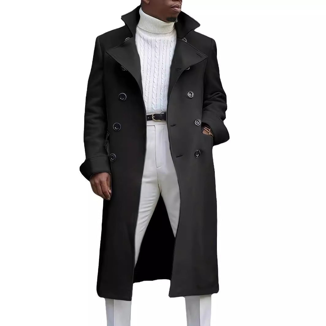 Herren eleganter Langmantel mit doppelter Knopfleiste und modernem Schnitt Echoarchiv