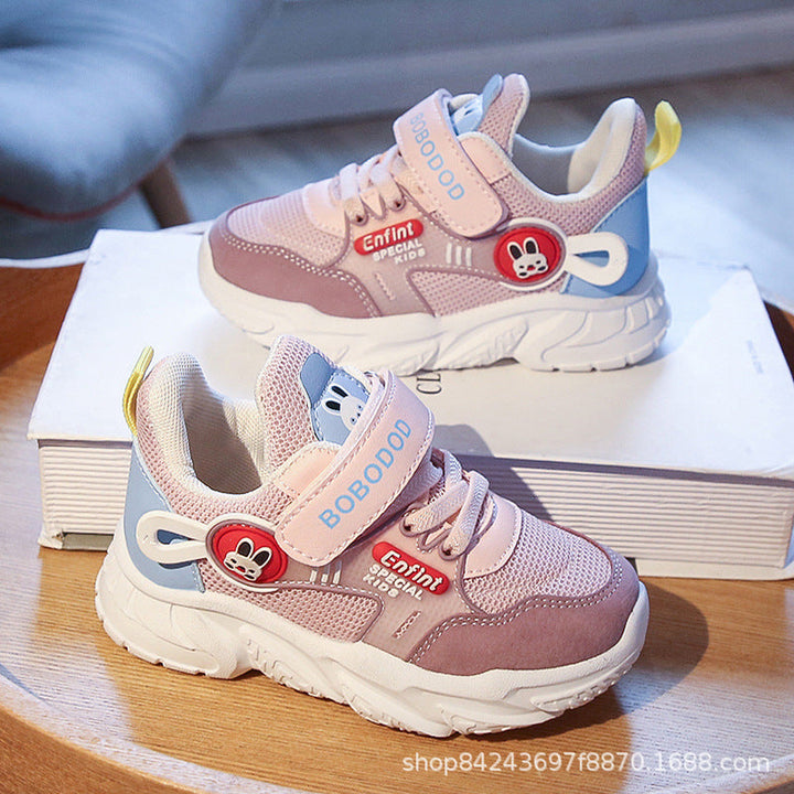 Damen Sportliche Kindersneaker mit verstellbarem Klettverschluss und niedlichem Tiermotiv Echo Archiv