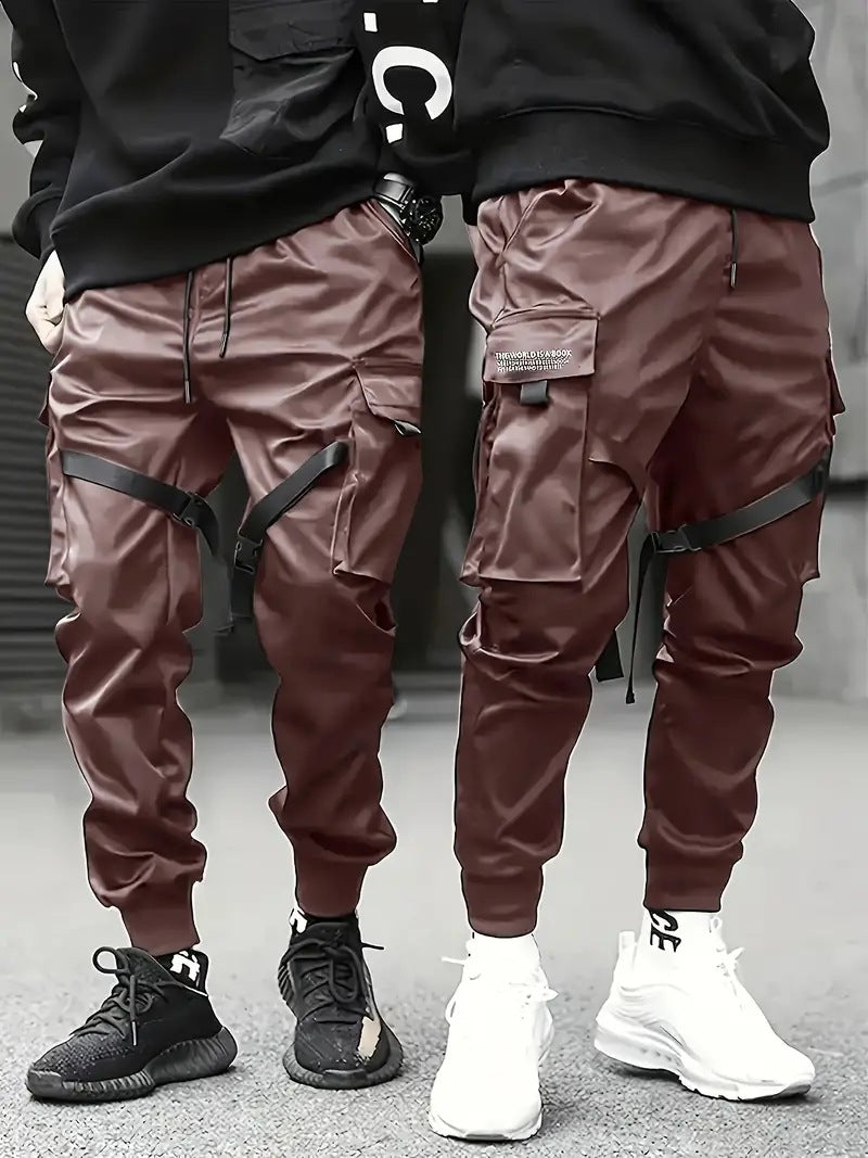 Herren Technische Cargo-Jogginghose mit Mehrfachtaschen, Gurtriemen & elastischem Bündchen Echo Archiv