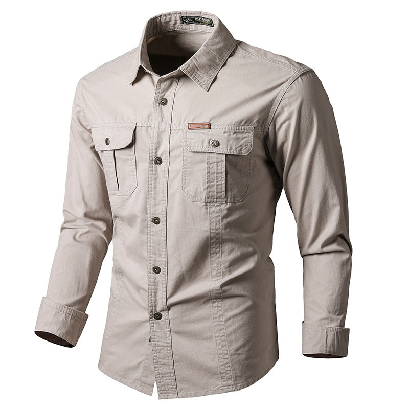 Herren nan leichte Overshirt-Jacke mit Klappbrusttaschen und klassischem Hemdkragen Echo Archiv