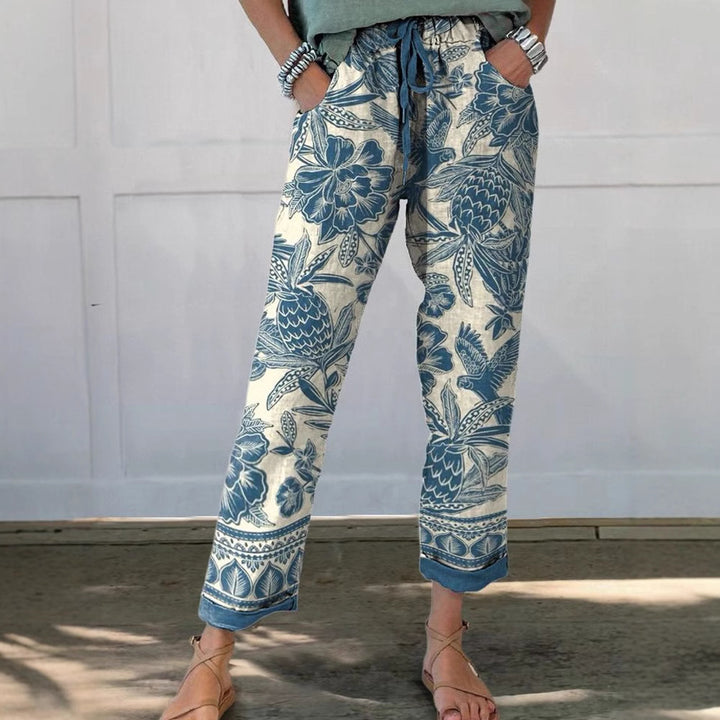 Damen Blütenbedruckte Chinohose Echo Archiv