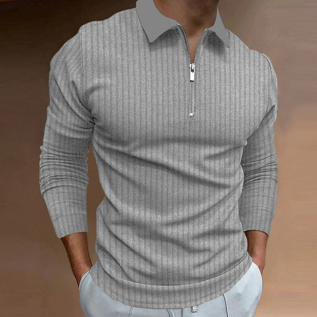 Herren Poloshirt mit elegantem Reißverschluss und strukturiertem Design Echoarchiv