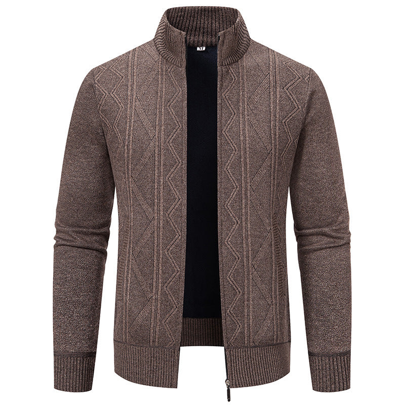Herren Strickjacke mit hohem Kragen und Zipper Echoarchiv