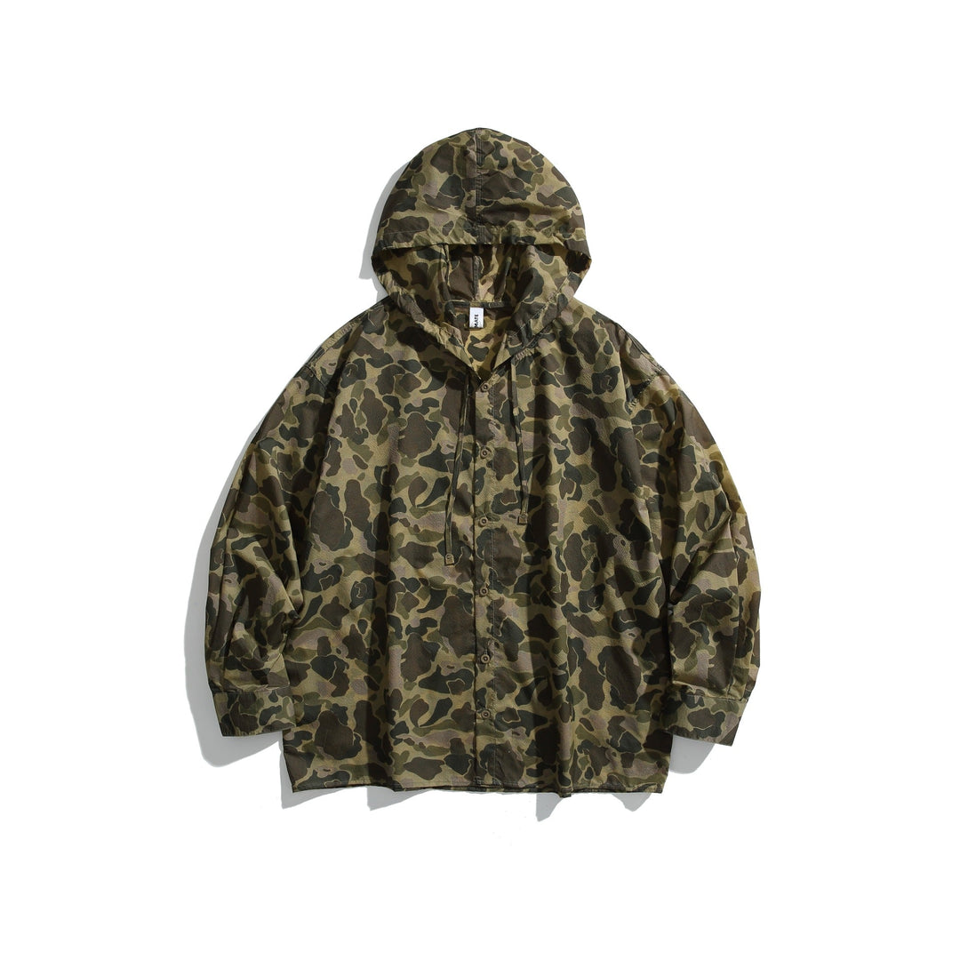 Herren Camouflage-Kapuzenshirt im Oversized-Utility-Stil Echoarchiv