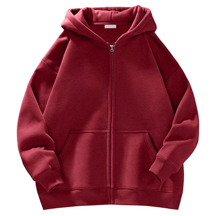 Unisex Oversize-Kapuzenjacke mit durchgehendem Reißverschluss, Teddyfutter und Känguru-Taschen Echo Archiv