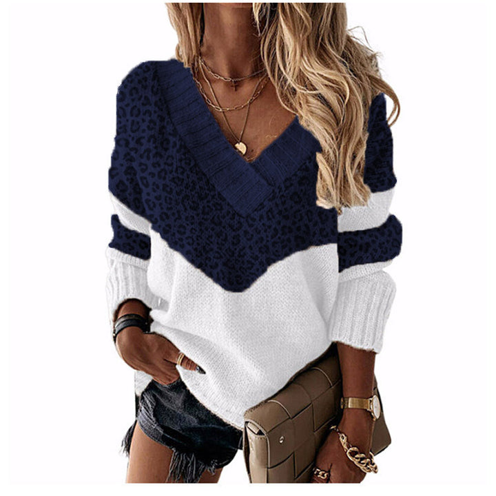 Damen nan V-Ausschnitt Strickpullover mit Chevron-Muster und Oversize-Schnitt Echo Archiv