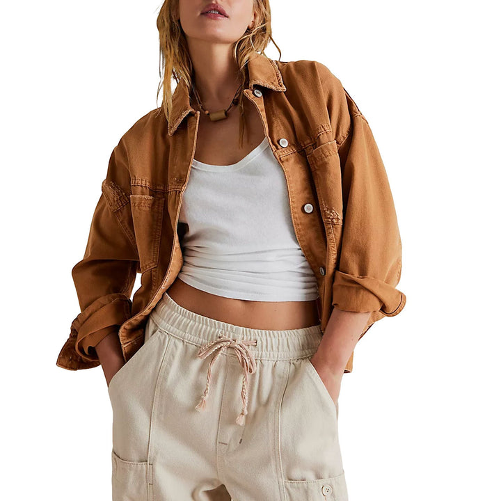 Damen lässige Oversized Denim-Jacke Echoarchiv