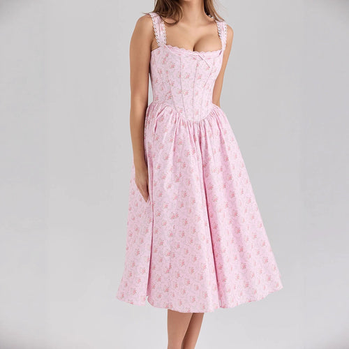 Damen Fein genähtes Sommerkleid mit floralen Mustern Echo Archiv