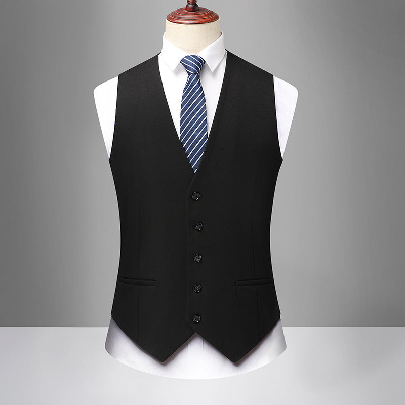 Herren Klassische Slim-Fit Anzugweste mit V-Ausschnitt und Leistentaschen Echo Archiv