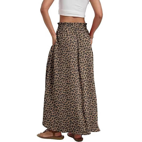 Damen Maxi-Rock mit Paperbag-Taillengürtel, Bindegürtel und Seitentaschen Echoarchiv