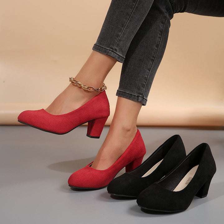Damen elegante Pumps mit bequemem Blockabsatz Echoarchiv