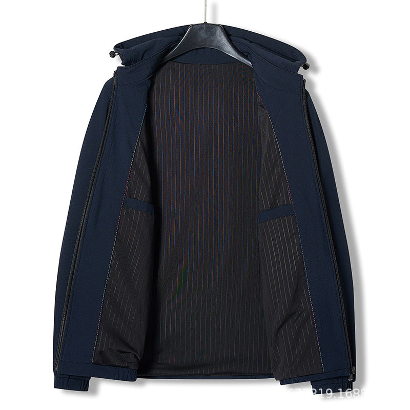 Herren funktionale Freizeitjacke mit verstellbarer Kapuze Echoarchiv